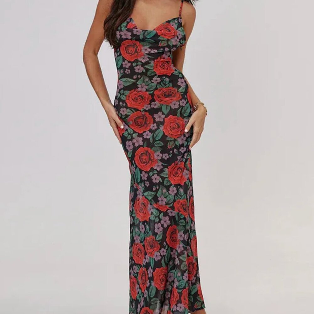 Floral Print Cami Maxi Dress